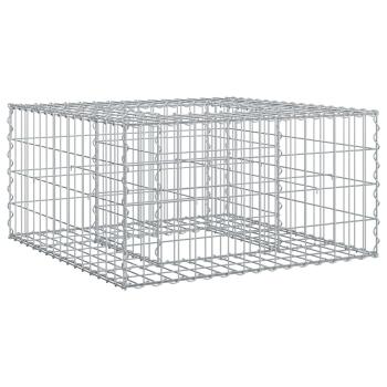 Gabionen Hochbeet 80 x 80 x 40 cm Verzinkter Stahl Silber