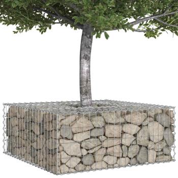 Gabionen Hochbeet 100 x 100 x 40 cm Verzinkter Stahl Silber
