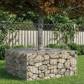 Gabionen Hochbeet 100 x 100 x 40 cm Verzinkter Stahl Silber