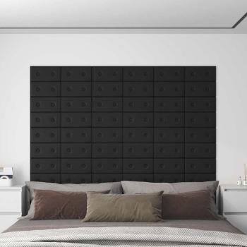 ARDEBO.de - Wandkopfteilen 12 Stk. Schwarz Kunstleder