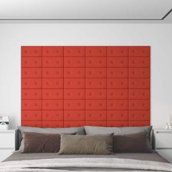 ARDEBO.de - Wandkopfteilen 12 Stk. Rot Kunstleder