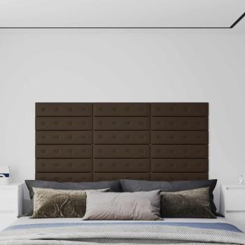 ARDEBO.de - Wandkopfteilen 12 Stk. Braun Kunstleder