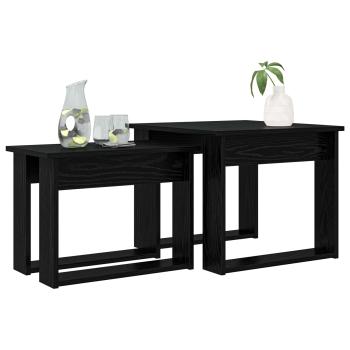 Kaffeetisch Set 2 stk. Schwarz Eichen-Optik 50 x 52 x 42 cm