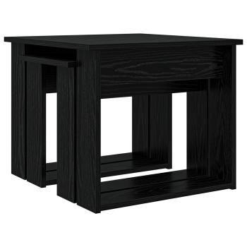 Kaffeetisch Set 2 stk. Schwarz Eichen-Optik 50 x 52 x 42 cm