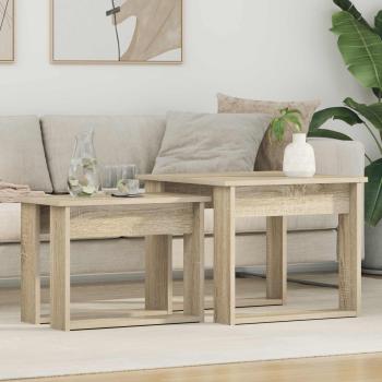 ARDEBO.de - Kaffeetisch Set 2 stk. Sonoma-Eiche 50 x 52 x 42 cm