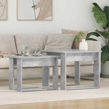 ARDEBO.de - Kaffeetisch Set 2 stk. Beton Grau 50 x 52 x 42 cm Holzwerkstoff