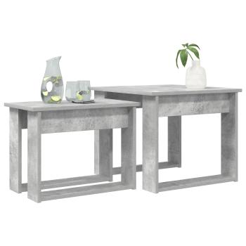 Kaffeetisch Set 2 stk. Beton Grau 50 x 52 x 42 cm Holzwerkstoff