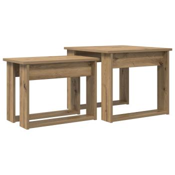 Kaffeetisch Set 2 stk. Artisan-Eiche 50 x 52 x 42 cm