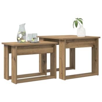 Kaffeetisch Set 2 stk. Artisan-Eiche 50 x 52 x 42 cm
