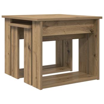 Kaffeetisch Set 2 stk. Artisan-Eiche 50 x 52 x 42 cm