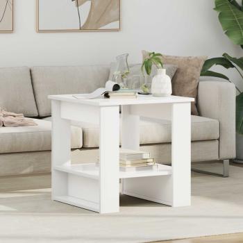 ARDEBO.de - Couchtisch Weiß 51 x 50 x 50 cm Holzwerkstoff