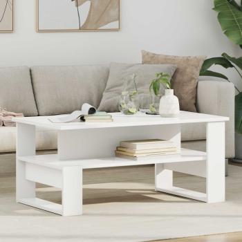 ARDEBO.de - Couchtisch Weiß 90 x 50 x 40 cm Holzwerkstoff