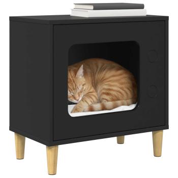 Katzenhaus Schwarz 51 x 30 x 52 cm Holzwerkstoff