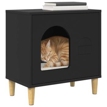 Katzenhaus Schwarz 51 x 30 x 52 cm Holzwerkstoff
