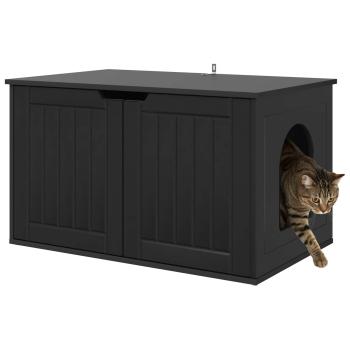 Katzenhaus Schwarz 85 x 55 x 50,5 cm Holzwerkstoff