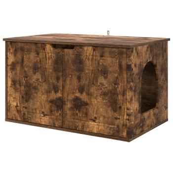 Katzenhaus Räuchereiche 85 x 55 x 50,5 cm Holzwerkstoff