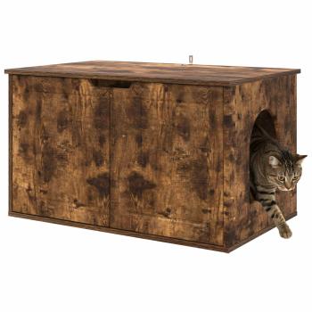 Katzenhaus Räuchereiche 85 x 55 x 50,5 cm Holzwerkstoff