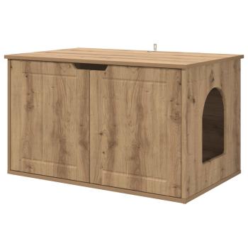 Katzenhaus Kunsthandwerk Eiche 85 x 55 x 50,5 cm Holzwerkstoff
