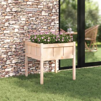 ARDEBO.de - Garten-Pflanzgefäß Natur 70 x 70 x 70 cm Massives Kiefernholz