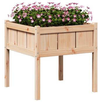 Garten-Pflanzgefäß Natur 70 x 70 x 70 cm Massives Kiefernholz