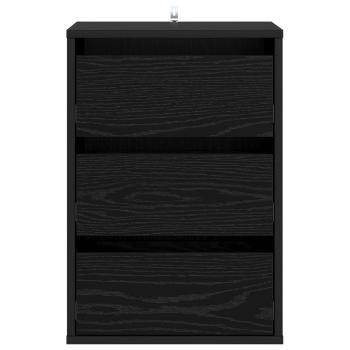 Schubladenschrank 3-Schublade Schwarz Eichen-Optik
