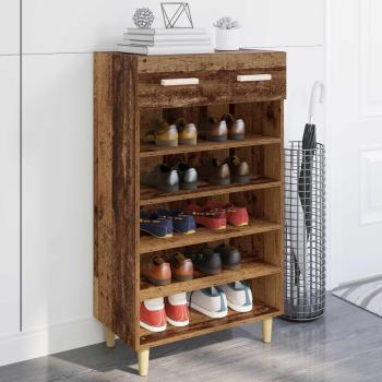 ARDEBO.de - Schuhschrank 60 x 35 x 105 cm Holzwerkstoff Altholz