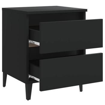 Nachttisch Schwarz 40x35x50 cm Holzwerkstoff