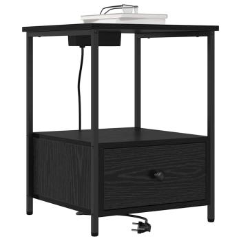 Nachttisch 2 stk. Schwarz Eichen-Optik 42 x 41 x 56 cm