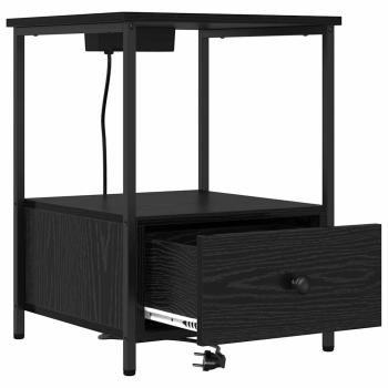Nachttisch 2 stk. Schwarz Eichen-Optik 42 x 41 x 56 cm