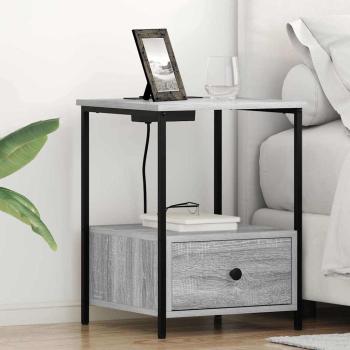 ARDEBO.de - Nachttisch Graues Sonoma 42 x 41 x 56 cm Holzwerkstoff
