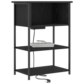 Nachttisch Schwarz Eichen-Optik 55 x 31 x 76 cm Holzwerkstoff