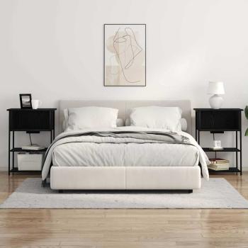 Nachttisch Schwarz Eichen-Optik 55 x 31 x 76 cm Holzwerkstoff
