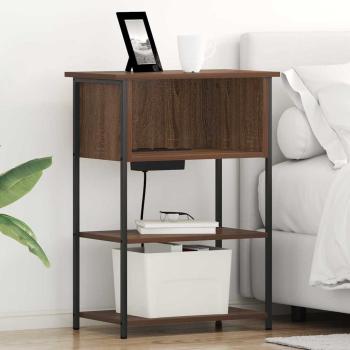 ARDEBO.de - Nachttisch Braun Eichen-Optik 55 x 31 x 76 cm Holzwerkstoff