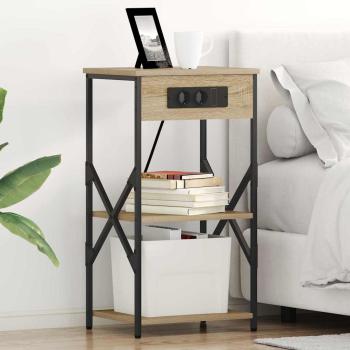 ARDEBO.de - Nachttisch mit Regal Sonoma-Eiche 41 x 31 x 76 cm Holzwerkstoff