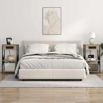 Nachttisch mit Regal Sonoma-Eiche 41 x 31 x 76 cm Holzwerkstoff