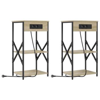 Nachttisch 2 Stk. Sonoma-Eiche 41 x 31 x 76 cm Holzwerkstoff
