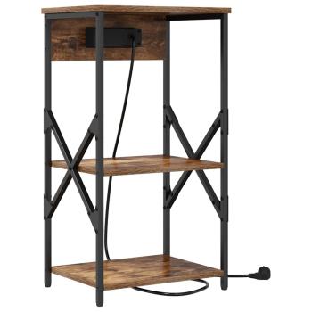 Nachttisch mit Regal 2 stk. Geräucherte Eiche 41 x 31 x 76 cm