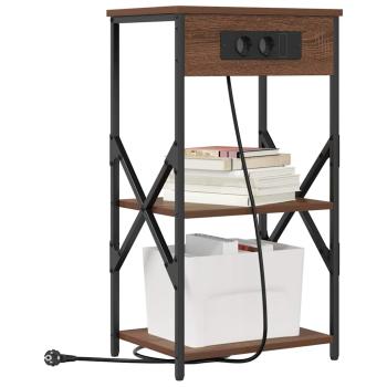 Nachttisch mit Regal 2 stk. Braun Eichen-Optik 41 x 31 x 76 cm