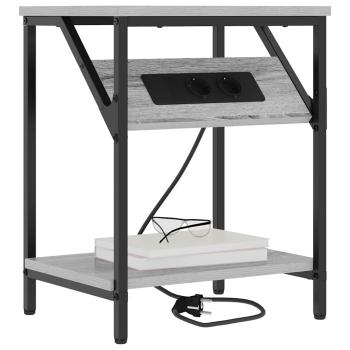 Nachttisch 2 stk. Graues Sonoma 38 x 30 x 48 cm Holzwerkstoff