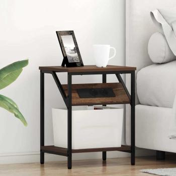 ARDEBO.de - Nachttisch 2 stk. Braun Eichen-Optik 38 x 30 x 48 cm