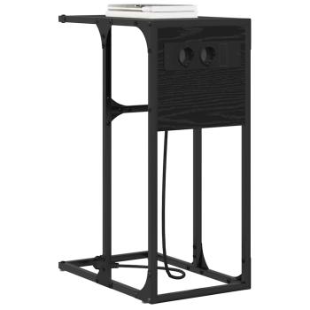 Nachttisch Schwarz Eichen-Optik 41,5 x 26 x 60,5 cm