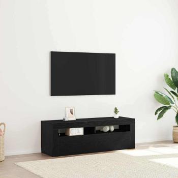 ARDEBO.de - TV-Schränk 120 x 35 x 40 cm Schwarz Eichen-Optik Holzwerkstoff