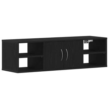 Wandregal Wandhalterung Schwarz Eichen-Optik 102 x 30 x 29 cm