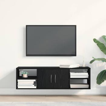 Wandregal Wandhalterung Schwarz Eichen-Optik 102 x 30 x 29 cm