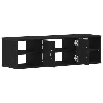 Wandregal Wandhalterung Schwarz Eichen-Optik 102 x 30 x 29 cm