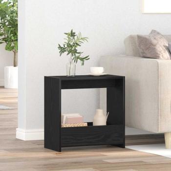 ARDEBO.de - Beistelltisch Schwarz Eichen-Optik 50 x 26 x 50 cm