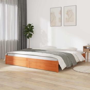 ARDEBO.de - Bettrahmen Wachsbraun 140 x 200 cm Massivholz Kiefer