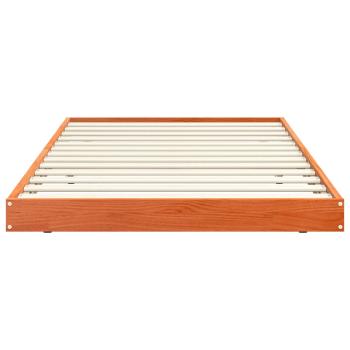 Bettrahmen Mit Rad Wachsbraun 70 x 190 cm Massives Kiefernholz