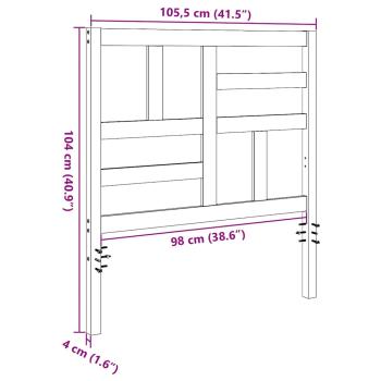 Bettkopfteil Wachsbraun 105,5 x 4 x 104 cm Massives Kiefernholz