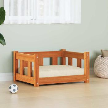 ARDEBO.de - Hundebett 55 x 45 x 28 cm Massives Kiefernholz Wachsbraun